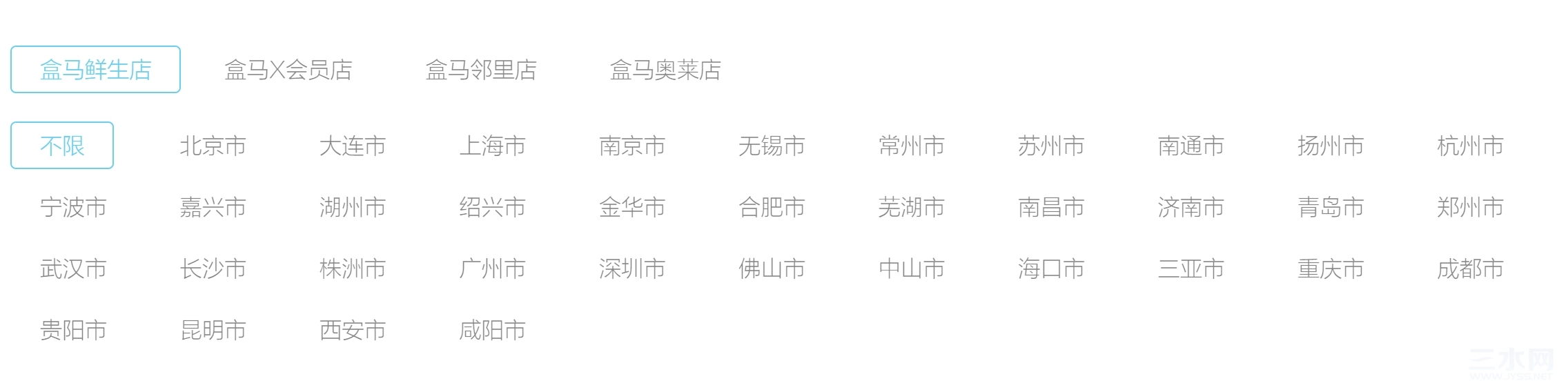 盒马入驻城市